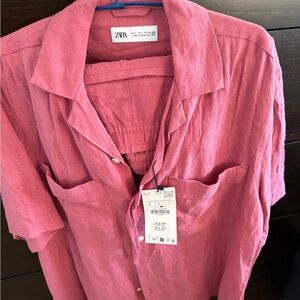 Zara Men's Casual Button-Down in Rose